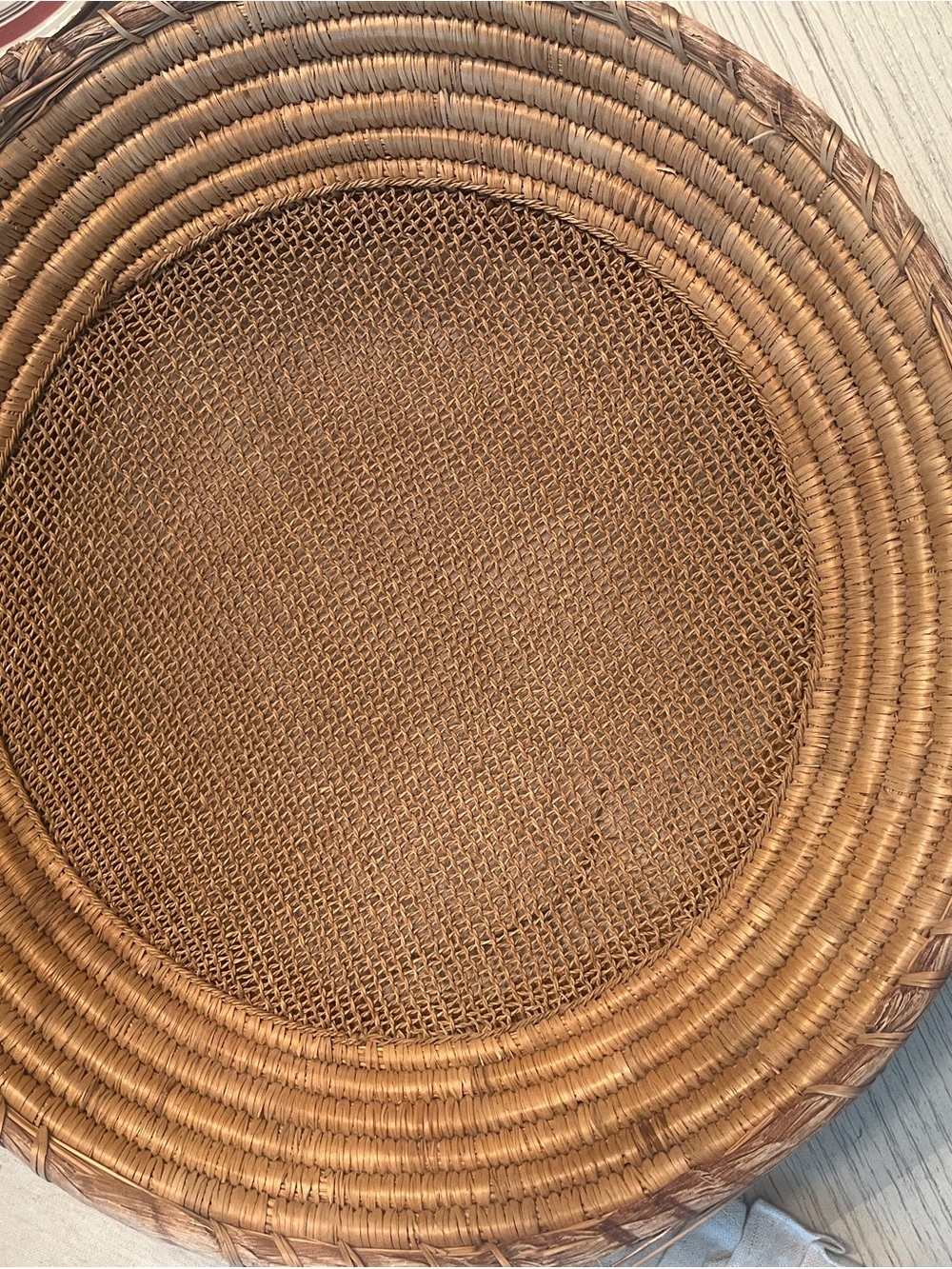 Vintage Woven Rattan Sifter Basket